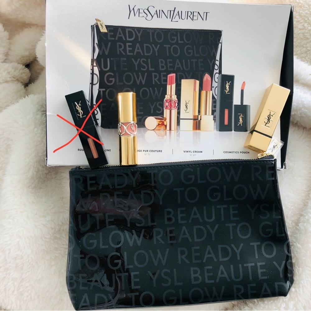 New YSL Lip Duo Full Size +Cosmetic Bag (black 417 not included)